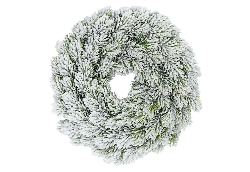 Spetebo Dekokranz Künstlicher Weihnachtskranz halbgebunden mit Kunstschnee günstig online kaufen