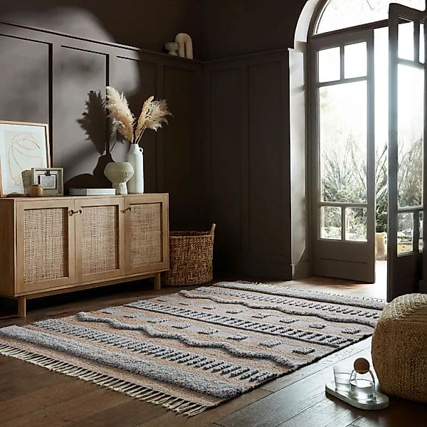 FLAIR RUGS Teppich »Medina«, rechteckig, Boho-Look, aus Naturfasern wie Wol günstig online kaufen
