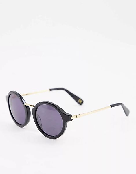 Whistles – Preppy – Sonnenbrille mit runden Gläsern-Schwarz günstig online kaufen
