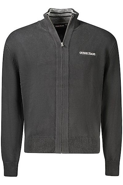 GUESS JEANS Strickpullover Eleganter Herren Cardigan Schwarz mit Logo-Stick günstig online kaufen