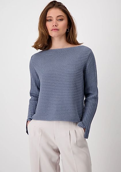 Monari Strickpullover "Pullover monari Rippe", Mit U-Boot-Ausschnitt günstig online kaufen