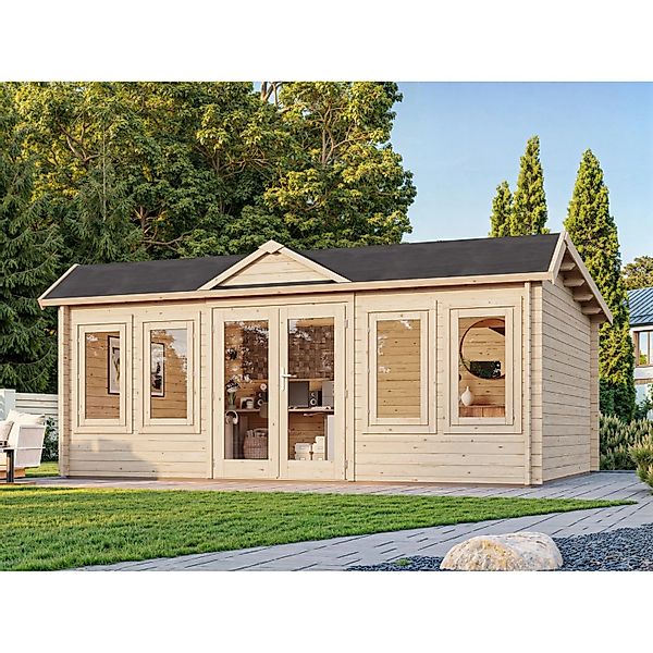 Palmako Gartenhaus Claudia Pent 530 x 380 cm Tauchgrundiert Grau FSC® günstig online kaufen