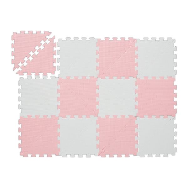 relaxdays Spielmatte Puzzlematte rosa-weiß günstig online kaufen