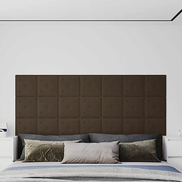 Vidaxl Wandpaneele 12 Stk. Braun 30x30 Cm Kunstleder 1,08 M² günstig online kaufen