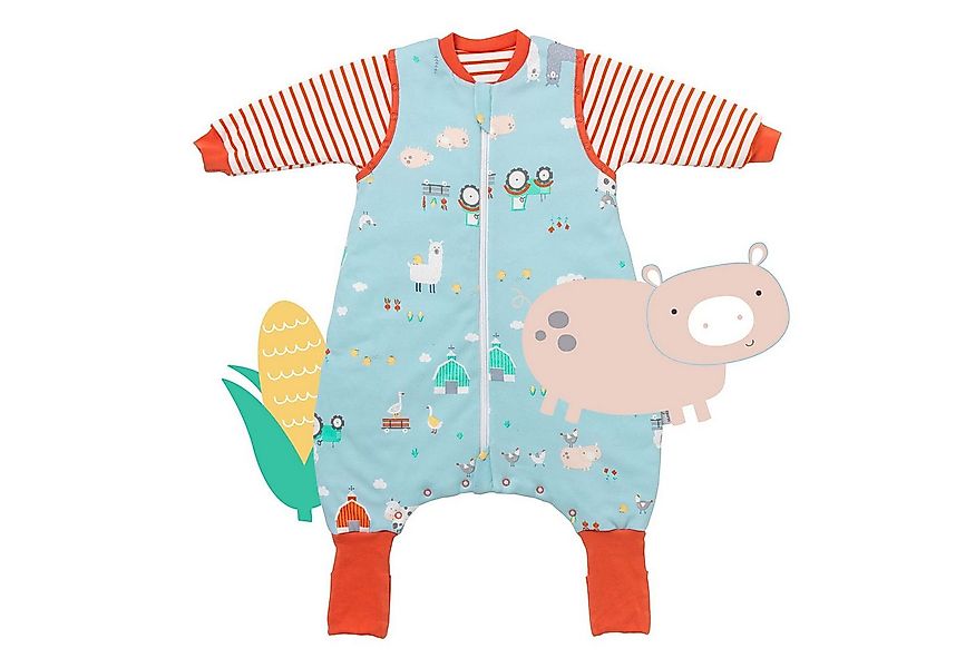 Schlummersack Kinderschlafsack Bio Schlafsack mit Füßen und umklappbaren Bü günstig online kaufen