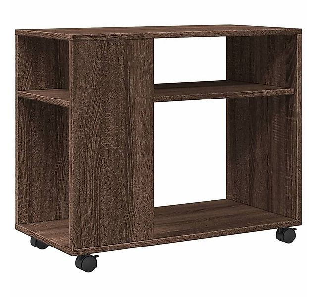vidaXL Beistelltisch Beistelltisch mit Rollen Braun Eiche 70x35x60 cm Holzw günstig online kaufen
