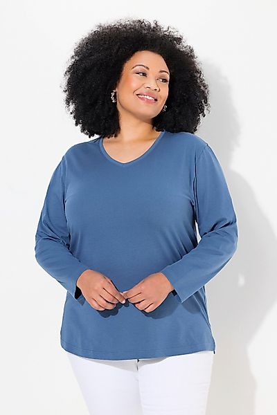 Ulla Popken T-Shirt Shirt V-Ausschnitt Relaxed günstig online kaufen