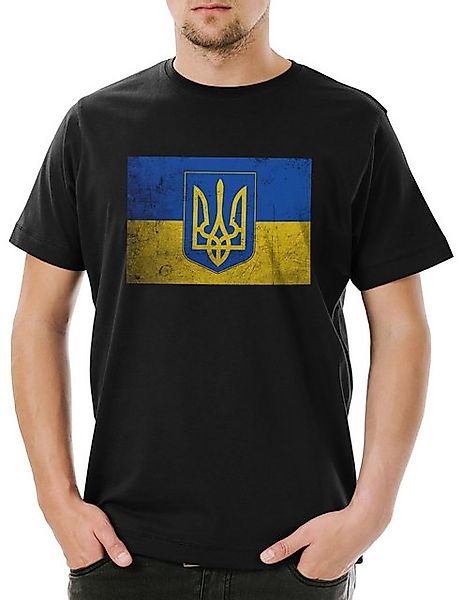 Urban Backwoods Print-Shirt Classic Ukraine Flag Herren T-Shirt Against War günstig online kaufen