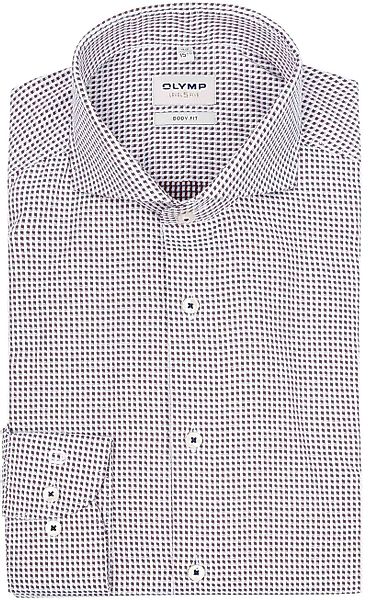 OLYMP Hemd Level 5 Druck Weiß Bordeaux - Größe 42 günstig online kaufen