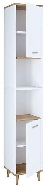 VCM Hochschrank "VCM Holz Badezimmerschrank  Badmöbel  Stand Badschrank  Ba günstig online kaufen