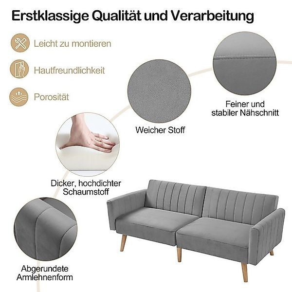 HAUSS SPOLE Schlafsofa 2-in-1-Sofa & Schlafsofa, Rückenlehne 3-fach klappba günstig online kaufen