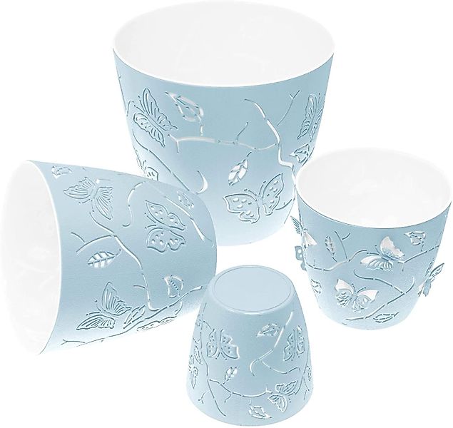 Lashuma Blumentopf Hell Blau (Set, 4 günstig online kaufen