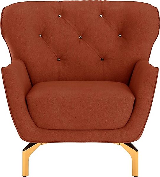 sit&more Sessel »Orient 3«, inkl. 1 Zierkissen mit Strass-Stein, goldfarben günstig online kaufen