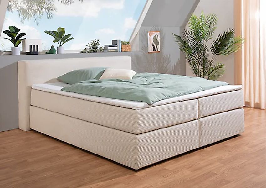 andas Boxspringbett "Åby", In Cord Bezug, wahlweise mit und ohne Matrazte e günstig online kaufen