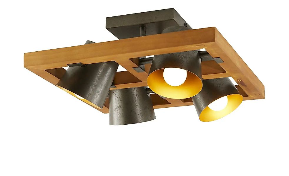 TRIO Leuchten Deckenleuchte »Bell«, mit Schirmen in Glocken-Optik, Holz-Nic günstig online kaufen