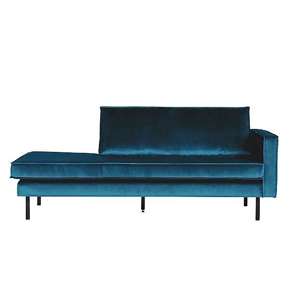 Sofa Recamiere in Blau Samtbezug günstig online kaufen
