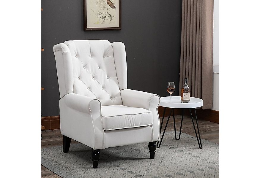 HOMCOM Sessel Einzelsessel, Akzentsessel mit Tufting Holzfüße (Ohrensessel, günstig online kaufen