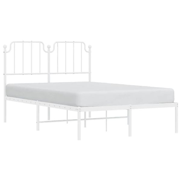 vidaXL Bettgestell mit Kopfteil Metall Weiß 120x190 cm 373933 günstig online kaufen