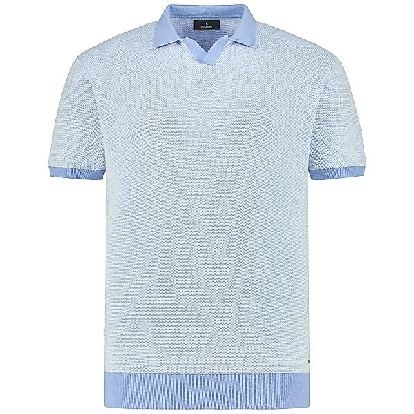 RAGMAN Strick-Poloshirt mit Kontrastdetails Farbe hellblau Größe: 5XL günstig online kaufen