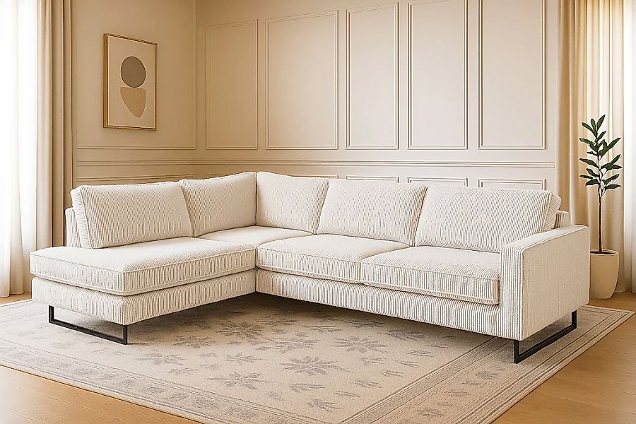 Home affaire Ecksofa "Pinto, 290 cm, Cord, Chenille, Lederoptik, Ottomane l günstig online kaufen