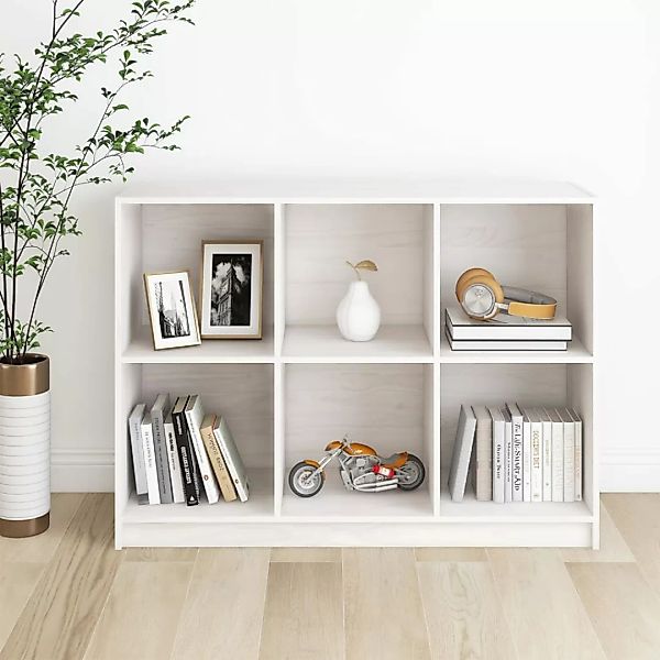 Bücherregal Weiß 104x33x76 Cm Massivholz Kiefer günstig online kaufen