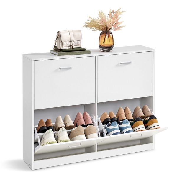 VASAGLE Schuhschrank Schuhschrank 4 Klappen, Schuhkipper,24 günstig online kaufen