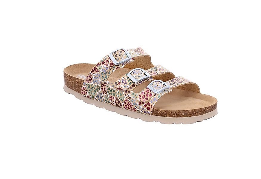 Rohde Alba Pantolette Sommerschuh, Schlappen, Hausschuh mit buntem Druck, G günstig online kaufen