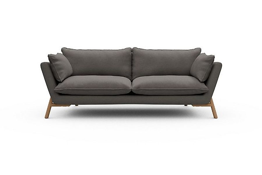moebelfaktor Sofa Emil PREMIUM 3-Sitzer Beinfarbe Eiche Natur, schräg geste günstig online kaufen