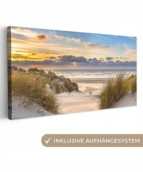 OneMillionCanvasses® Leinwandbild Panorama Strand - Düne günstig online kaufen