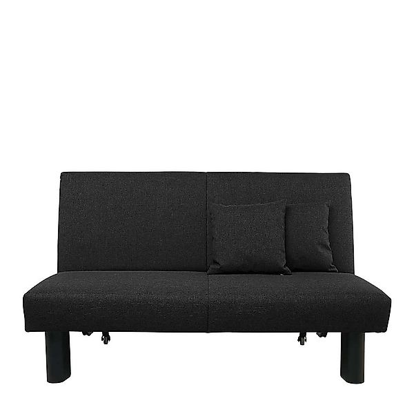 Doppelschlafsofa in Schwarz Stoff Untergestell aus Metall günstig online kaufen