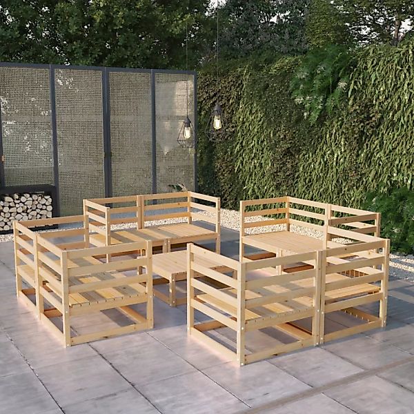 9-tlg. Garten-lounge-set Massivholz Kiefer günstig online kaufen