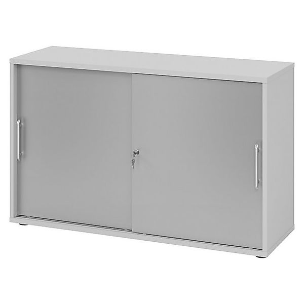 bümö Aktenschrank office Schiebetürenschrank Dekor: Grau/Silber - Griffe: R günstig online kaufen