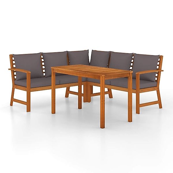 vidaXL 4-Tlg Garten-Essgruppe mit Kissen Massivholz Akazie 3154963 günstig online kaufen