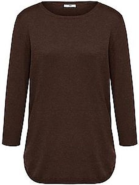 Rundhals-Pullover aus Seide und Kaschmir Peter Hahn Seide/Kaschmir braun günstig online kaufen