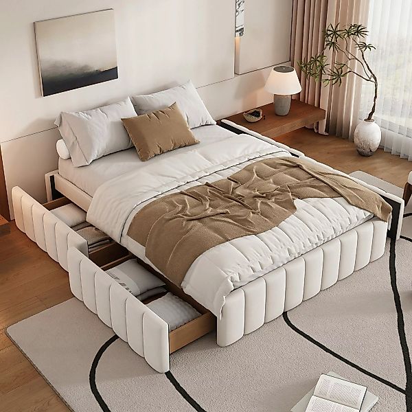 STILVORA Polsterbett 140x200 mit Stauraum,Doppelbett mit günstig online kaufen