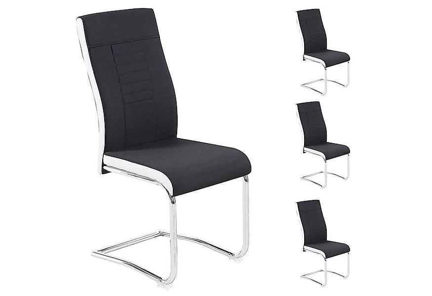 CARO-Möbel Esszimmerstuhl ALBA (4 St), Küchen Schwingstuhl Stoffbezug gepol günstig online kaufen