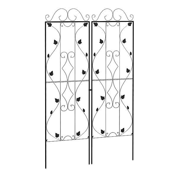 Outsunny Rankgitter Stahl 2er Set zum Stecken rostfrei Rankhilfe mit Blätte günstig online kaufen
