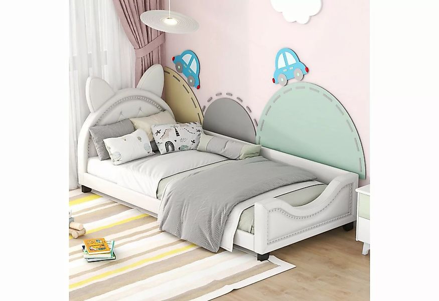 OKWISH Bett 90 x 200 cm Einzelbett, Kinderbett Gästebetten Polsterbett (For günstig online kaufen