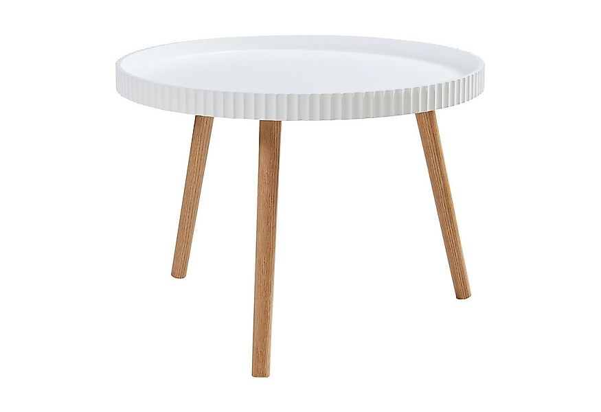 en.casa Couchtisch, »Bongard« Ø60 x 45 cm Wohnzimmertisch rund Weiß günstig online kaufen