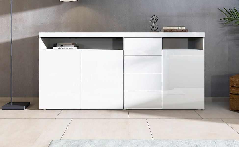 borchardt Möbel Highboard "Kapstadt mit Push-to-open-Funktion, Hochglanzdek günstig online kaufen