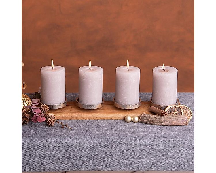 Kamelio Adventskranz Holz für Stumpenkerzen Advent Kerzenhalter länglich Ke günstig online kaufen