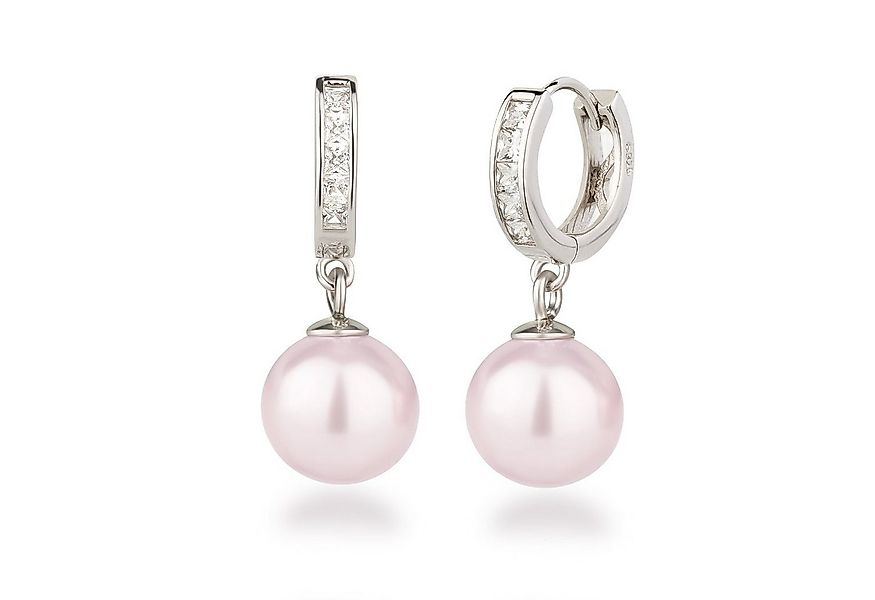 Schöner-SD Perlenohrringe Damen Creolen Hänger Ohrhänger mit Perlen 10mm hä günstig online kaufen