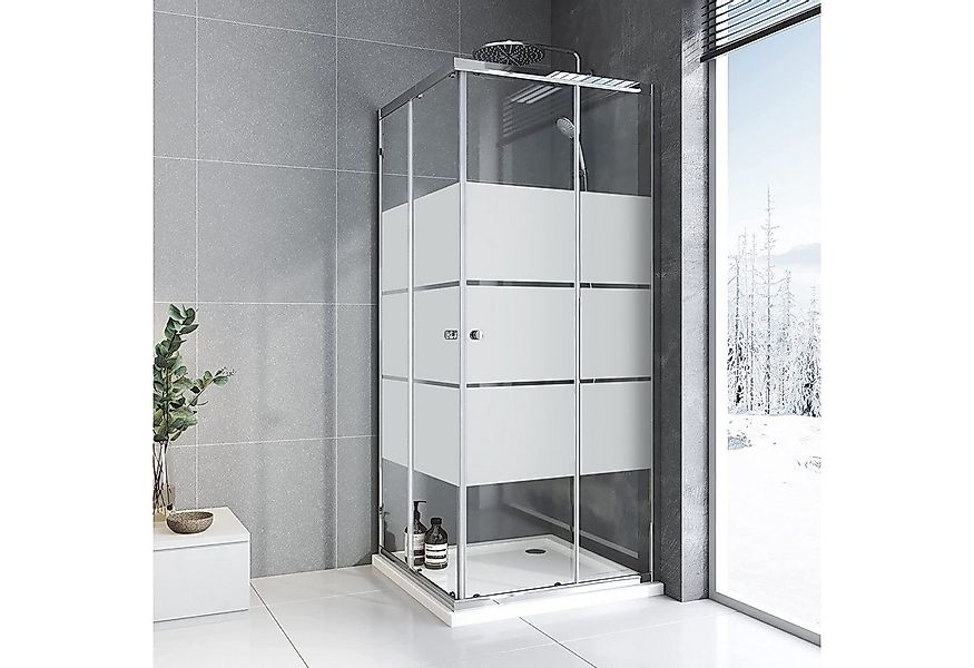 Boromal Eckdusche Duschkabine 75x90 90x75 75x75 80x80 90x90 H:185cm Milchgl günstig online kaufen