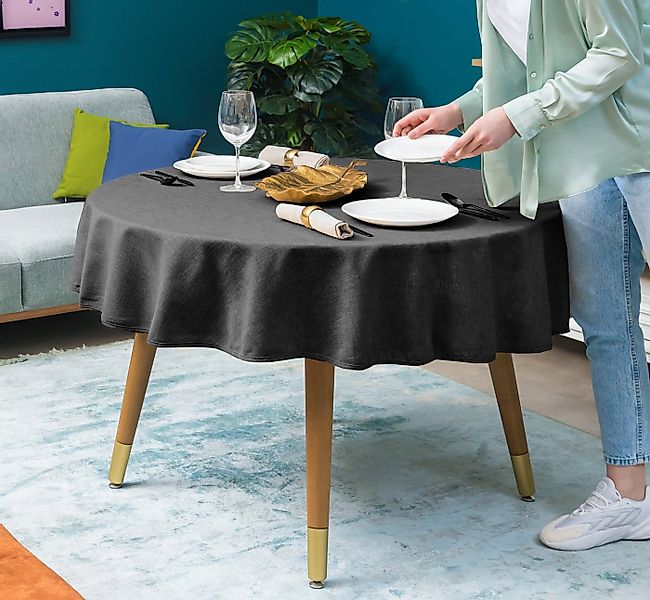 Simurq Tischdecke Wasserabweisend, Leinenoptik Tischdecke Abwaschbar - Lotu günstig online kaufen