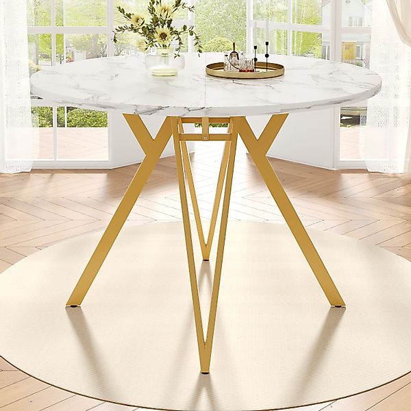 STILVORA Essgruppe 100×100×76cm Runder Küchentisch mit günstig online kaufen
