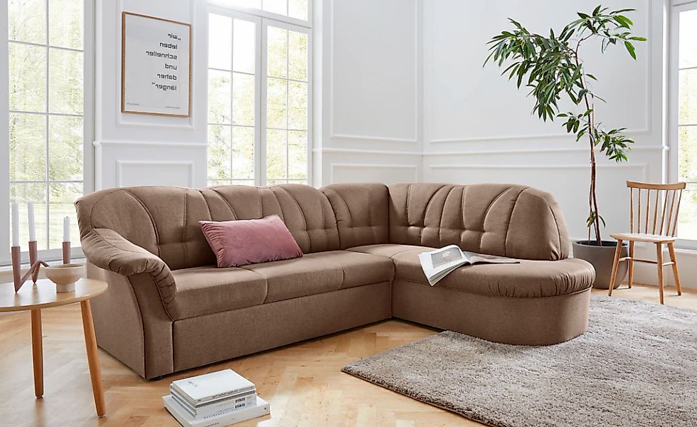 DOMO collection Ecksofa "Pegnitz, elegante Rückensteppung, zeitlose Formens günstig online kaufen