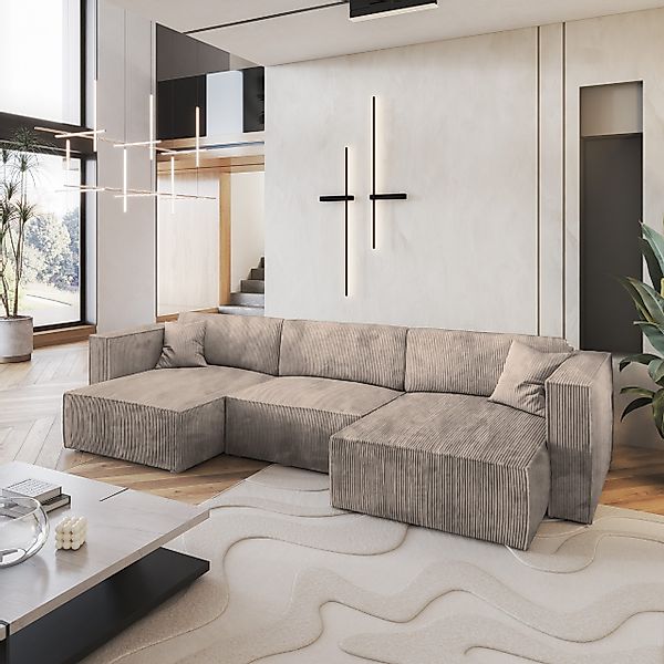 Masseno Ecksofa SARMO mit Schlaffunktion U-Form, günstig online kaufen