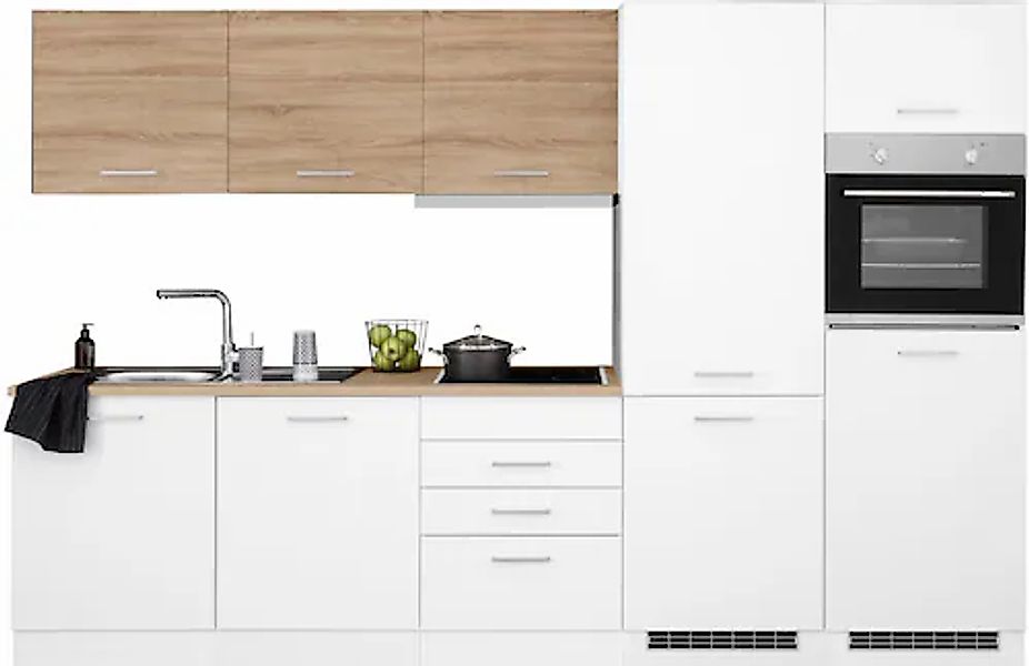 KOCHSTATION Küchenzeile »KS-Visby« mit E-Geräten, Breite 300 cm inkl. Kühl/ günstig online kaufen