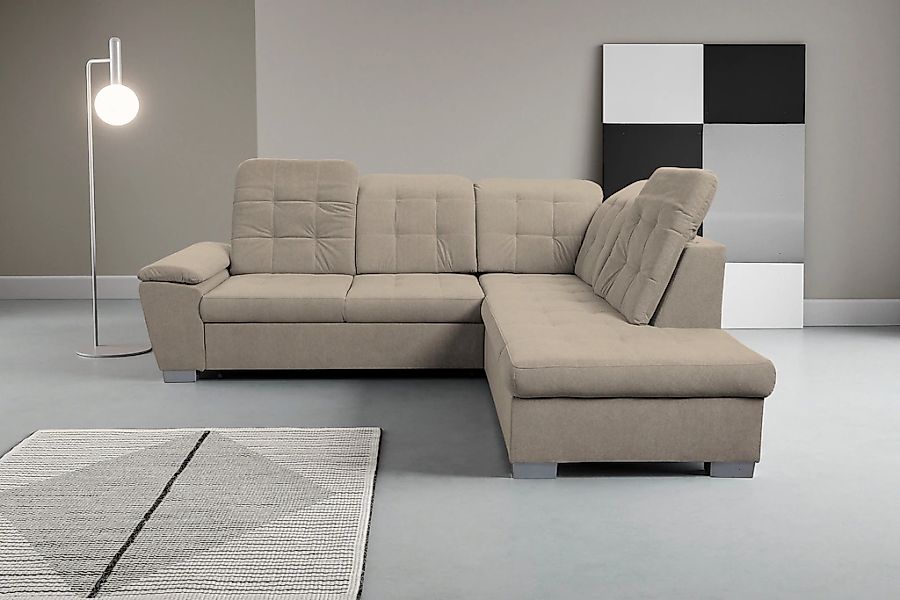 WERK2 Ecksofa "Bonny inkl. Kopfteilverstellung, Bettfunktion, Stauraum, Bre günstig online kaufen