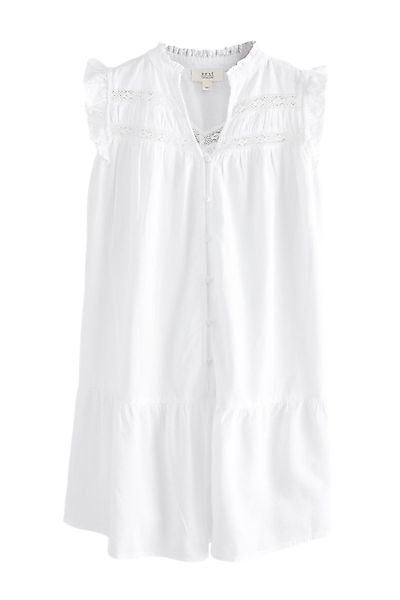 Next Minikleid Minikleid mit Spitzeneinsatz, Rüschen günstig online kaufen